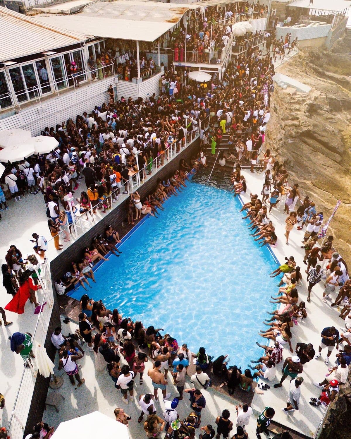 Outdoor music event crowd